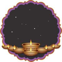 vector de concepto de diwali diya