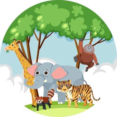 Animals on earth icon on white background