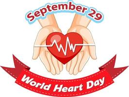 World Heart Day Banner Design vector