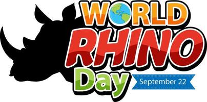 World Rhino Day September 22 vector