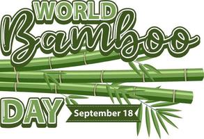 World bamboo day logo banner vector