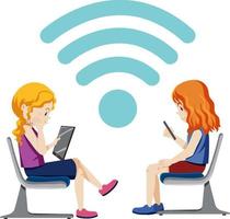 People using wifi isolated vector