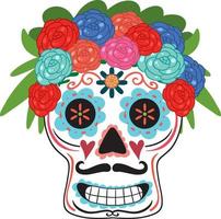 Mexican skull isolated on white background vector