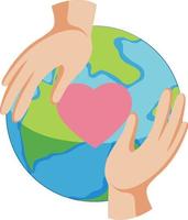 Earth globe symbol with heart vector