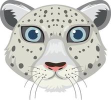 Snow leopard isolated on white background vector