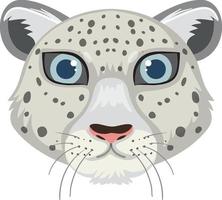 Snow leopard isolated on white background vector