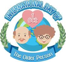 plantilla de póster del día internacional para personas mayores vector