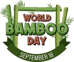 World Bamboo Day September 18 Banner Design vector