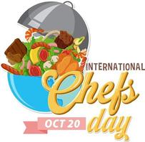 plantilla de banner del día internacional del chef vector