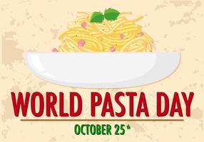 diseño de banner del día mundial de la pasta vector