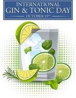 cartel del día internacional del gin tonic vector