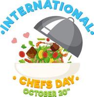 diseño del cartel del día internacional del chef vector