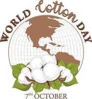 World Cotton Day Banner Template vector