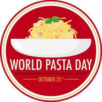 World Pasta Day Banner Design vector