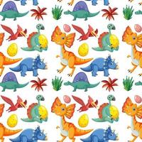 Cute dinosaur seamless pattern vector