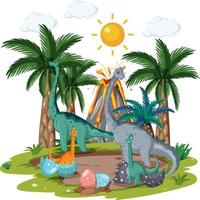 Dinosaur in the forest isolated vector