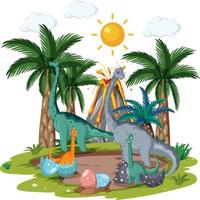 Dinosaur in the forest isolated vector