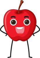 Red apple cartoon character vector