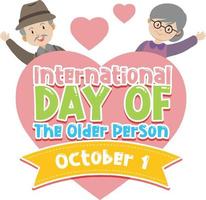 plantilla de póster del día internacional para personas mayores