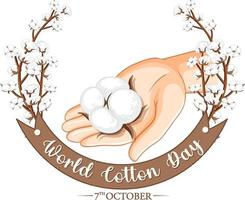 World Cotton Day Banner Template vector