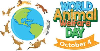 World Animal Welfare Day October 4 vector