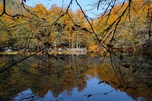 lago derin en el parque nacional yedigoller, bolu, turquía foto