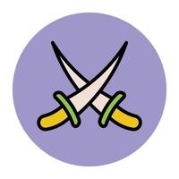 Trendy Cross Swords vector