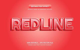 Redline 3D Editable Text Effect vector