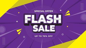 Flash sale banner template design vector