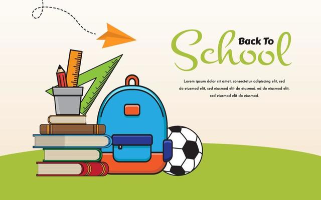 Hand Drawn Back To School Background with School Supplies