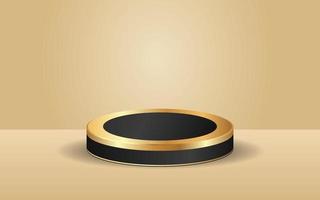 3d Style Podium Shaped Gold Luxury Background vector