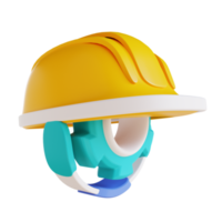 Équipement et équipement d'ingénierie de casque d'illustration 3d png