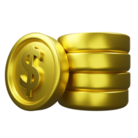 Dollar coin 3D illustration png