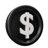 Dollar coin 3D illustration png