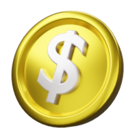 Dollar coin 3D illustration png