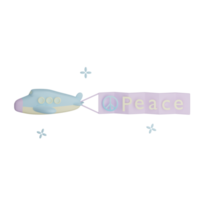 Illustration d'avion aérien de paix 3d avec fond transparent png