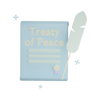 3D treaty of peace illustration with transparent background png