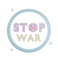 Ilustración 3d stop war con fondo transparente png