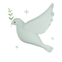 Illustration de brindille de pigeon 3d avec fond transparent png