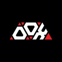 diseño de logotipo de letra triangular oox con forma de triángulo. monograma de diseño del logotipo del triángulo oox. plantilla de logotipo de vector de triángulo oox con color rojo. logotipo triangular oox logotipo simple, elegante y lujoso. oox