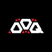 OOQ triangle letter logo design with triangle shape. OOQ triangle logo design monogram. OOQ triangle vector logo template with red color. OOQ triangular logo Simple, Elegant, and Luxurious Logo. OOQ