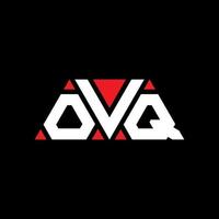 OVQ triangle letter logo design with triangle shape. OVQ triangle logo design monogram. OVQ triangle vector logo template with red color. OVQ triangular logo Simple, Elegant, and Luxurious Logo. OVQ