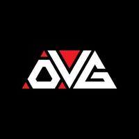 OVG triangle letter logo design with triangle shape. OVG triangle logo design monogram. OVG triangle vector logo template with red color. OVG triangular logo Simple, Elegant, and Luxurious Logo. OVG