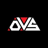 OVS triangle letter logo design with triangle shape. OVS triangle logo design monogram. OVS triangle vector logo template with red color. OVS triangular logo Simple, Elegant, and Luxurious Logo. OVS