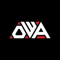 OWA triangle letter logo design with triangle shape. OWA triangle logo design monogram. OWA triangle vector logo template with red color. OWA triangular logo Simple, Elegant, and Luxurious Logo. OWA