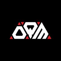 OQM triangle letter logo design with triangle shape. OQM triangle logo design monogram. OQM triangle vector logo template with red color. OQM triangular logo Simple, Elegant, and Luxurious Logo. OQM