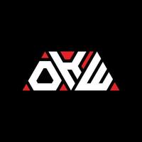okw diseño de logotipo de letra triangular con forma de triángulo. monograma de diseño de logotipo de triángulo okw. plantilla de logotipo de vector de triángulo okw con color rojo. logotipo triangular okw logotipo simple, elegante y lujoso. OK W