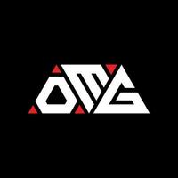 OMG triangle letter logo design with triangle shape. OMG triangle logo design monogram. OMG triangle vector logo template with red color. OMG triangular logo Simple, Elegant, and Luxurious Logo. OMG