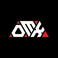 OMX triangle letter logo design with triangle shape. OMX triangle logo design monogram. OMX triangle vector logo template with red color. OMX triangular logo Simple, Elegant, and Luxurious Logo. OMX