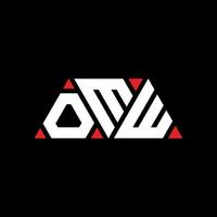 OMW triangle letter logo design with triangle shape. OMW triangle logo design monogram. OMW triangle vector logo template with red color. OMW triangular logo Simple, Elegant, and Luxurious Logo. OMW